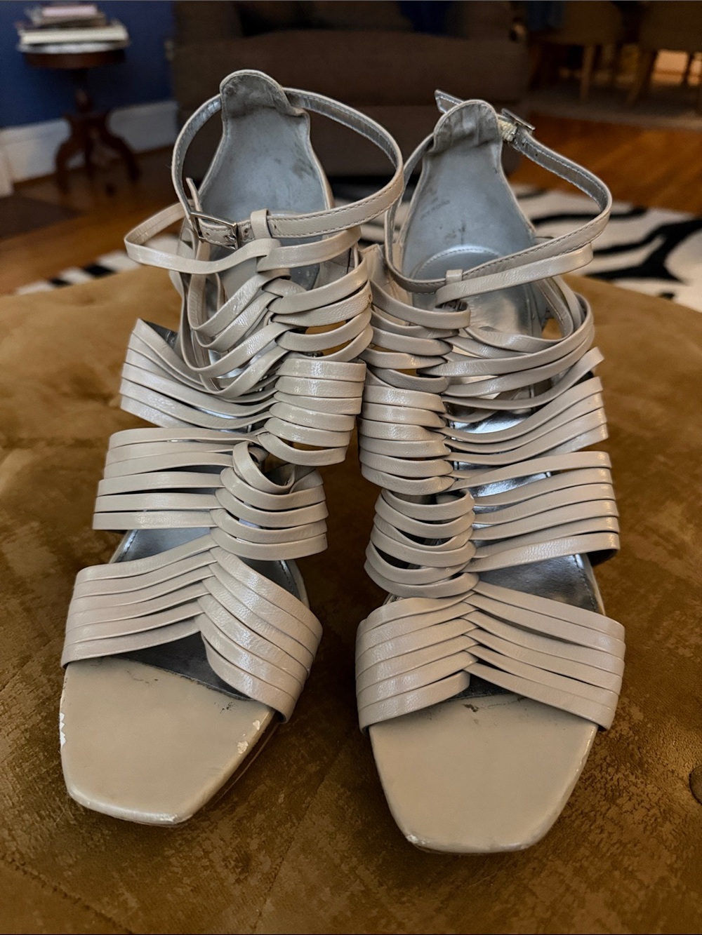 Calvin Klein Women’s Strappy Beige Heeled Sandals